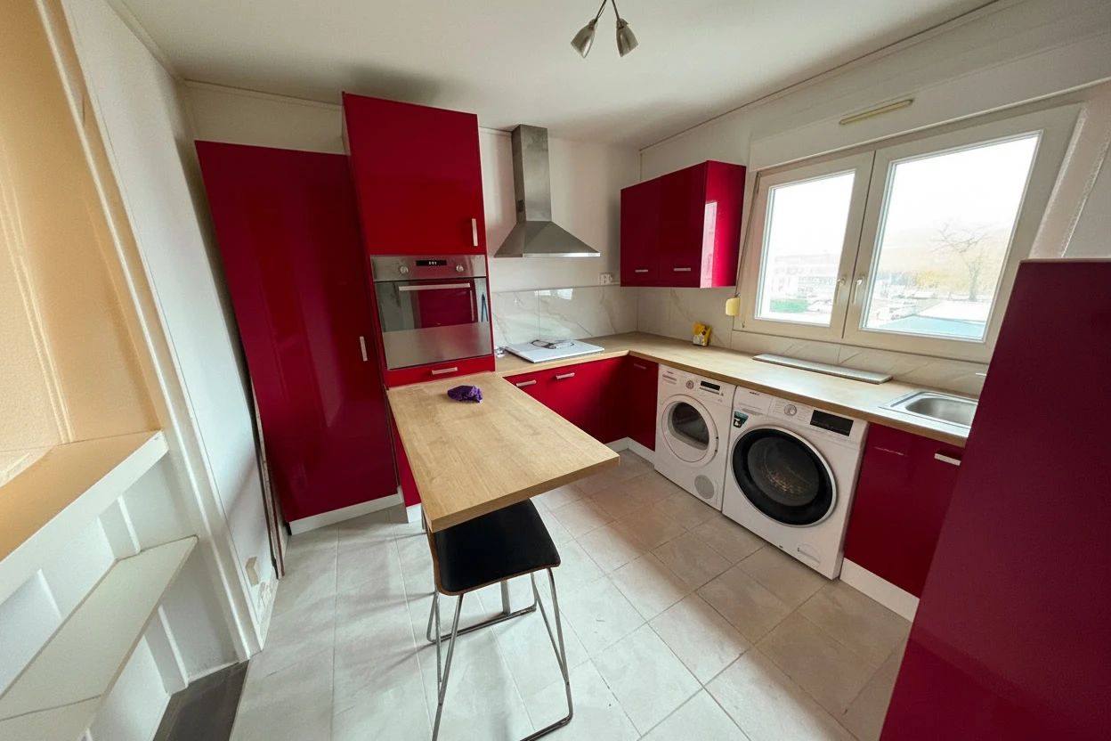 Salle de bain moderne avec carrelage mural gris vein&eacute;